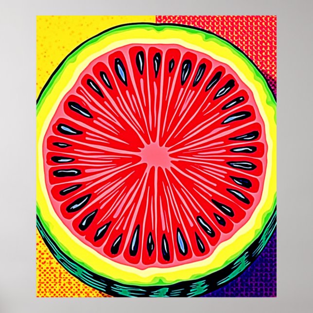 Watermelon Pop Kunst, Dichtung und Musik Poster (Vorne)
