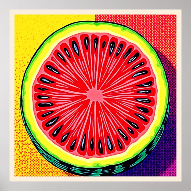 Watermelon Pop Kunst, Dichtung und Musik Poster (Vorne)