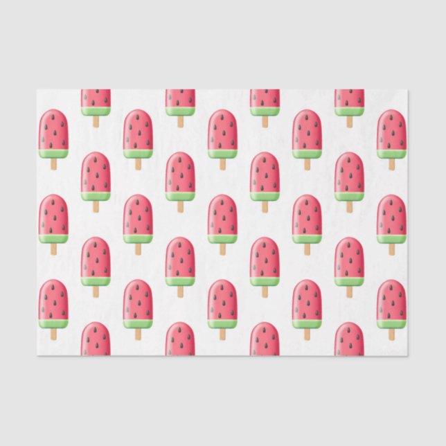 Watermelon Popsicle (Design 41 Red Series) Seidenpapier (Vorderseite)