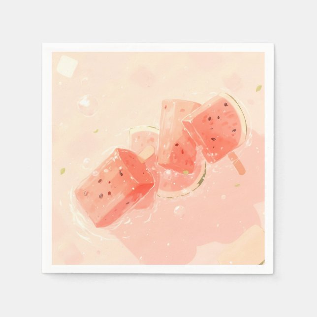 Watermelon Popsicle Serviette (Vorderseite)
