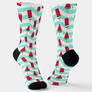 Watermelon Popsicle Striping Pattern Socks Socken