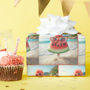 Watermelon Popsicle Wearing Sunglasses Geschenkpapier