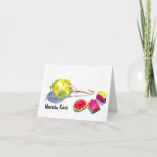 Watermelon Radish blank Notecard