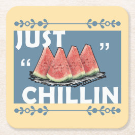 watermelon rechteckiger pappuntersetzer