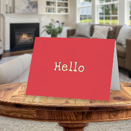 Watermelon Red Chic Modern Simple Hello Custom Grußkarte Mit Foliendruck