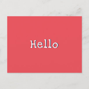 Watermelon Red Chic Modern Simple Hello Custom Postkarte