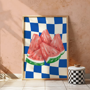 Watermelon Retro Kunst, Dichtung und Musik Poster