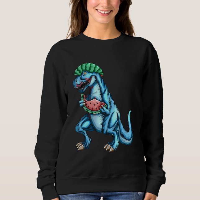 Watermelon  rex Dinosaur Dino Fan Melon Sweatshirt (Vorderseite)