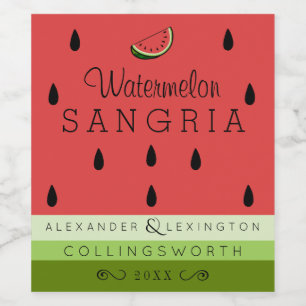 Watermelon Sangria Weinetikett