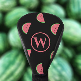 Watermelon-Scheiben-Muster Monogram Pink Black Golf Headcover