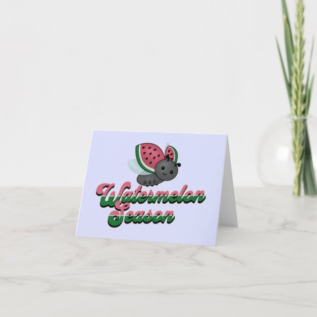 Watermelon Season Ladybug Karte (Vorderseite)