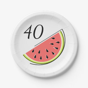 Watermelon Slice 40-Age-Papier-Teller Pappteller