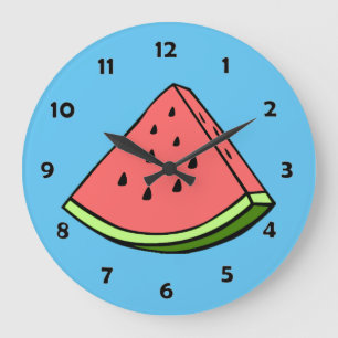 Watermelon Slice Clock Große Wanduhr