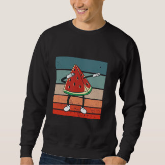 Watermelon slice dabbing cartoon arms and legs dan sweatshirt