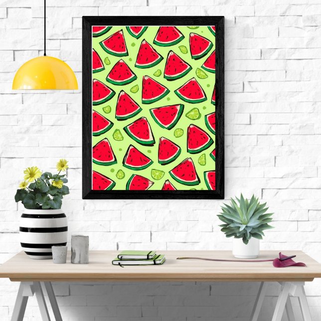 Watermelon Slice Fiesta | Fun Summer Fruit Pattern Poster (Von Creator hochgeladen)