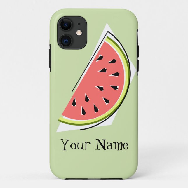 Watermelon Slice grün "Name" iPhone Gehäuse Case-Mate iPhone Hülle (Rückseite)