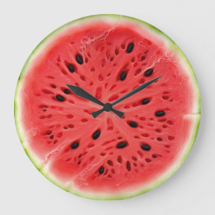 Watermelon Slice Juicy Colorful Große Wanduhr