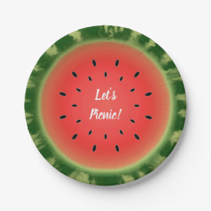 Watermelon Slice Let's Picnic Pappteller