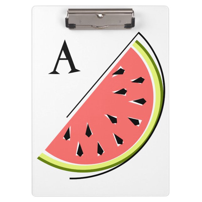 Watermelon Slice Monogram Klemmbrett (Vorderseite)