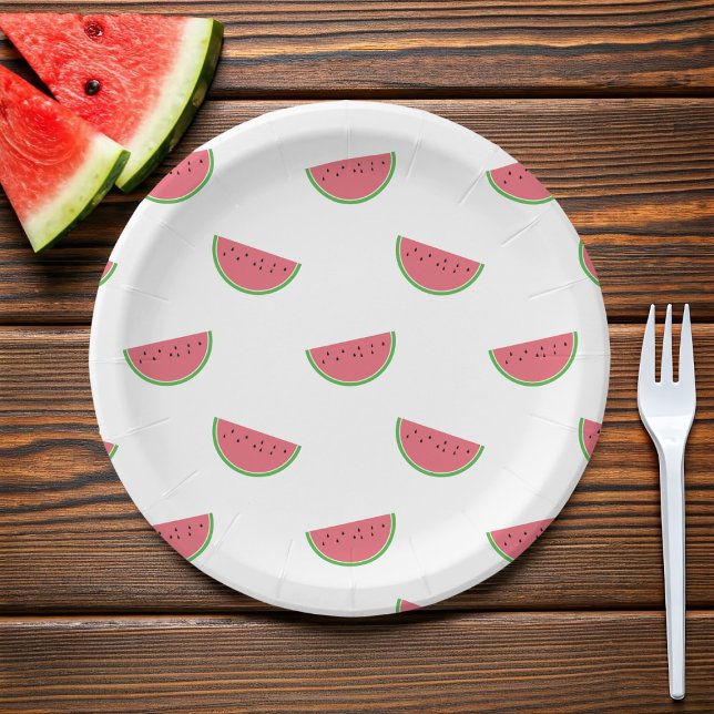 Watermelon Slice Muster Sommer Party Papier Teller (Fun watermelon paper plates for your summer parties)