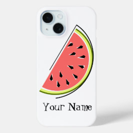 Watermelon Slice 'Name' iPhone Gehäuse 15 Hülle