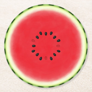 Watermelon Slice Runder Pappuntersetzer