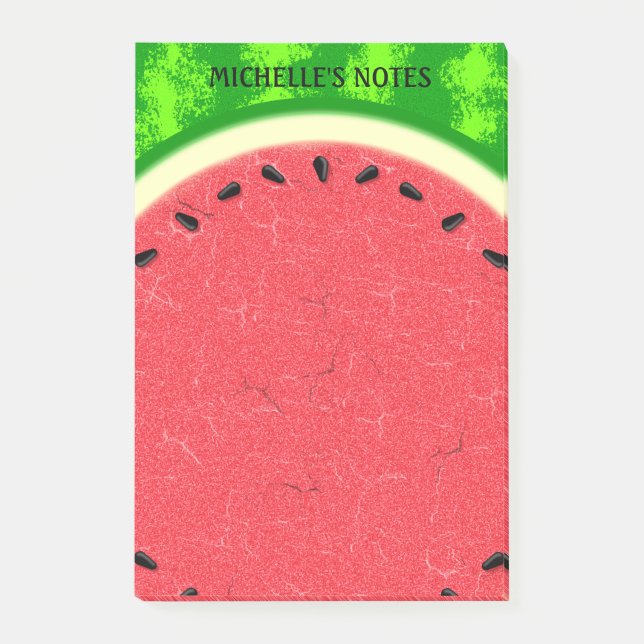 Watermelon Slice Sommer Früchte mit Rind Post-it Klebezettel (Vorderseite)