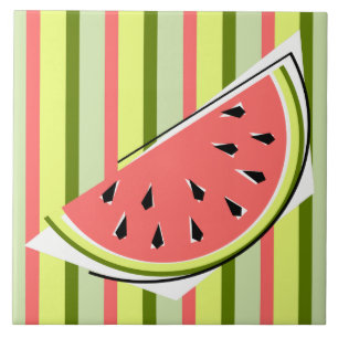 Watermelon Slice Stripe Classic Fliese