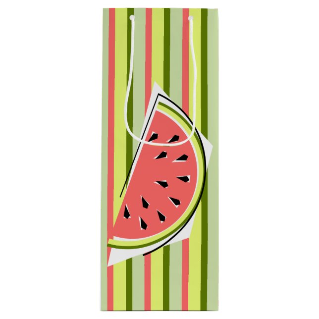 Watermelon Slice Stripe Classic Geschenktüte Für Weinflaschen (Vorderseite)