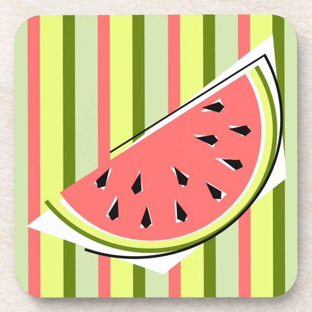 Watermelon Slice Stripe Classic Getränkeuntersetzer (Vorderseite)