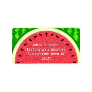 Watermelon Slice Summer Fruit mit Rind Address Adressaufkleber