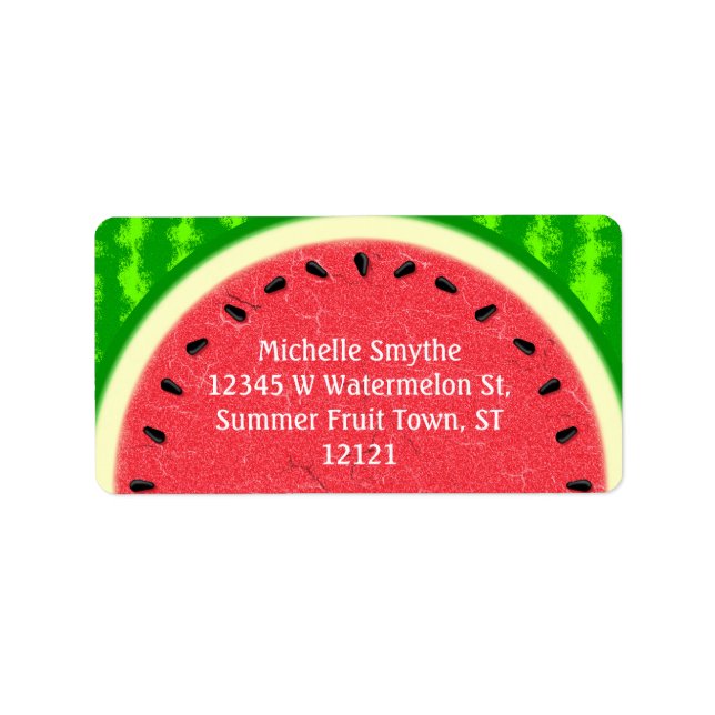 Watermelon Slice Summer Fruit mit Rind Address Adressaufkleber (Vorne)