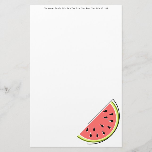 Watermelon Slice Text Briefpapier (Vorderseite)
