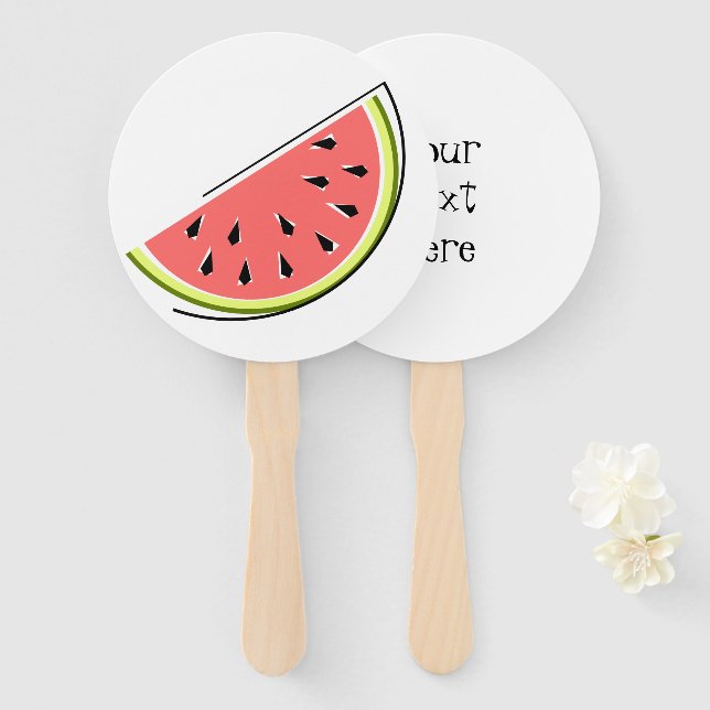 Watermelon Slice Text Fächer (Vorne und Hinten)