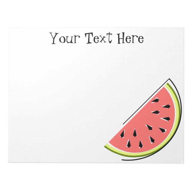 Watermelon Slice Text Notizblock (Vorderseite)