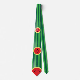 Watermelon Slices Fruity Stripy Novelty Neck Tie Krawatte