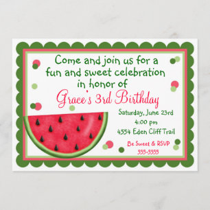 Watermelon Sommer Geburtstag Einladungen