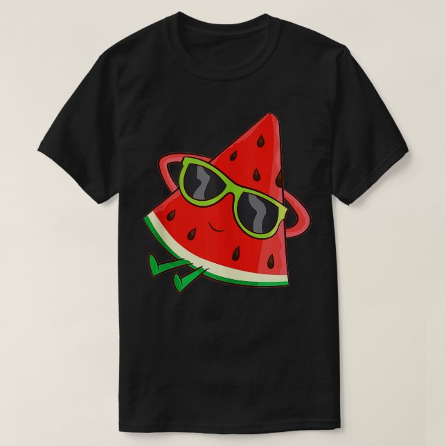 Watermelon Sommermelon mit Sonnenbrille Funny Wate T-Shirt (Design vorne)