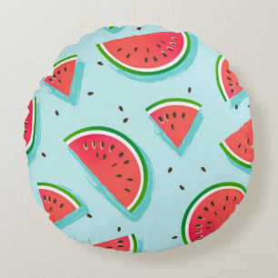 Watermelon Splash Rundes Kissen