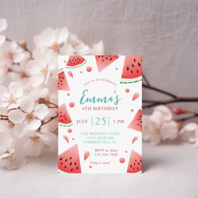 Watermelon Splash Summer Birthday Party Einladung (Von Creator hochgeladen)