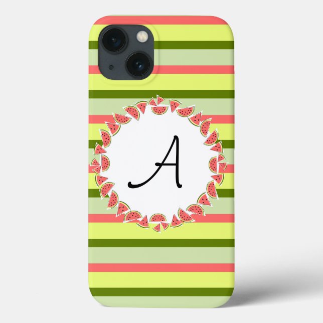 Watermelon Stripe Classic Monogram iPad Mini Gehäu Case-Mate iPhone Hülle (Rückseite)