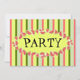 Watermelon Stripe Klassische Party Einladung