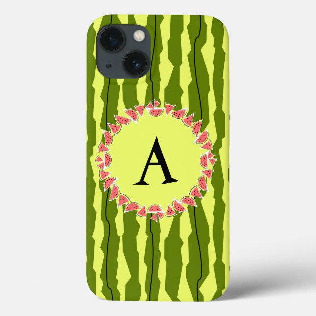 Watermelon Stripe "Monogram" iPad Gehäuse Case-Mate iPhone Hülle (Rückseite)