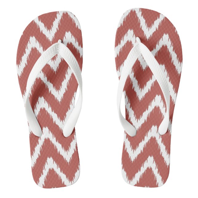 Watermelon Südliche Hütte Chevrons Flip Flops (Fußbett)