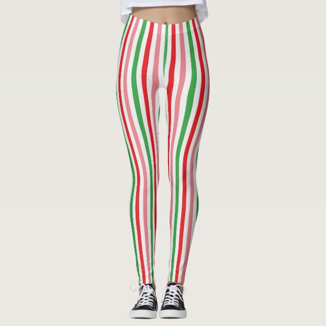 Watermelon Summer Colorful Stripes Pattern-56205 Leggings (Vorderseite)