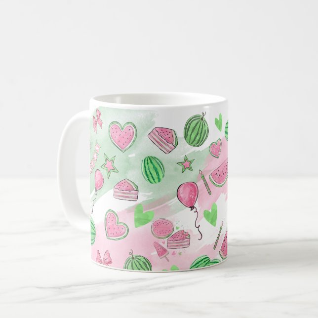 Watermelon Summer Fun Coffee Tasse (Vorderseite Links)