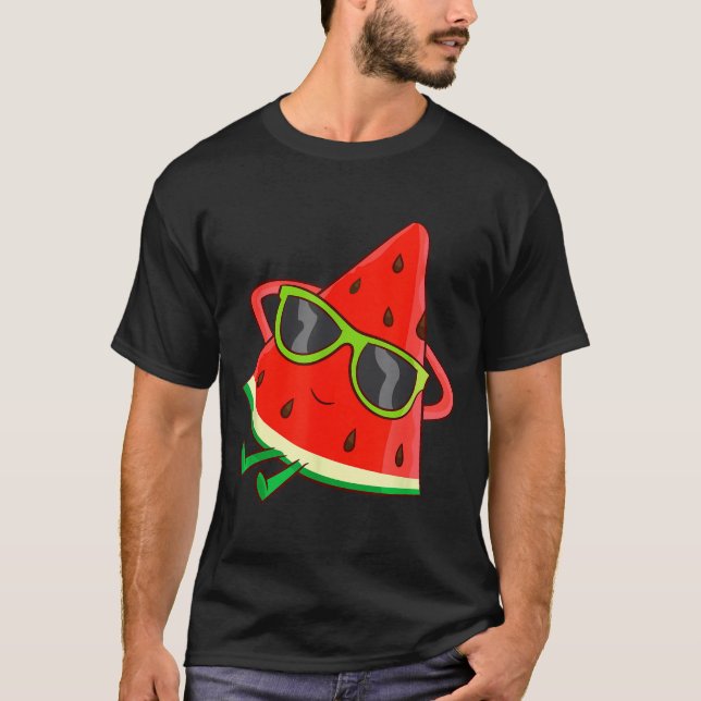 Watermelon Summer Melon With Sungles Funny Waterme T-Shirt (Vorderseite)