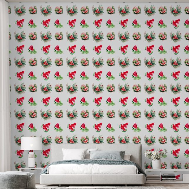 Watermelon Summer Pattern Tapete (Schlafzimmer)