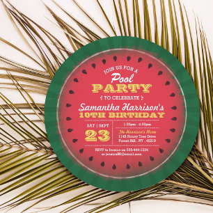 Watermelon Summer Pool Party Geburtstag Einladunge Einladung