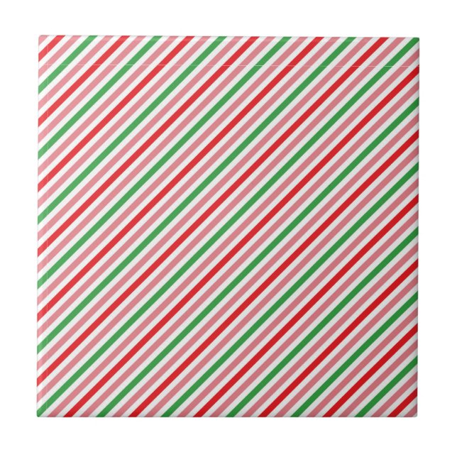 Watermelon Summer Stripes Pattern-56206 Fliese (Vorderseite)